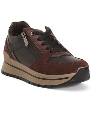 TJ Maxx Leather And Suede Sneakers For Leather/Suede - Brown