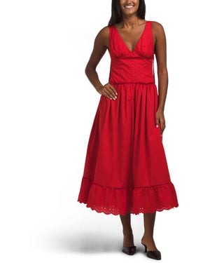 TJ Maxx Monterey Midi Dress For Cotton - Red