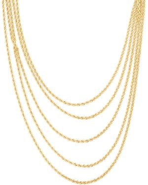 TJ Maxx 18Kt Plated Graduated Multi-Strand Rope Necklace For - Metallic