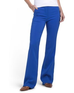 TJ Maxx Solid Mini Flare Bootcut Dress Pants For Polyester - Blue