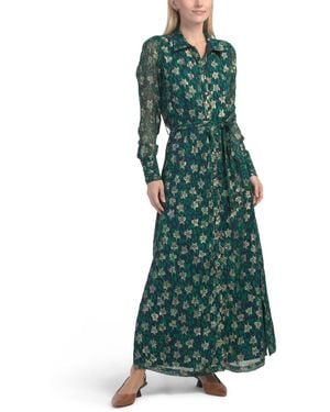 TJ Maxx Jynai Maxi Shirt Dress For Polyester/Viscose - Green