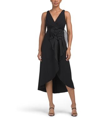 TJ Maxx Sleeveless 3D Floral Dress For Polyester - Black