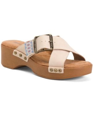 TJ Maxx Suede Charlotte Platform Sandals For - Brown