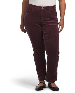 TJ Maxx Plus Ab Solution Corduroy Straight Leg Pants For Spandex/Cotton - Red