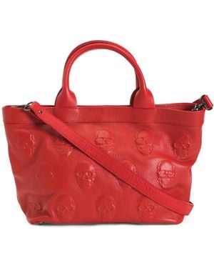 TJ Maxx Leather Multi Skull Satchel - Red