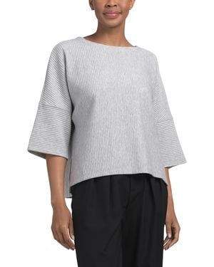 TJ Maxx Heather Ottoman Wide Sleeve Top For Spandex/Polyester/Rayon - Gray