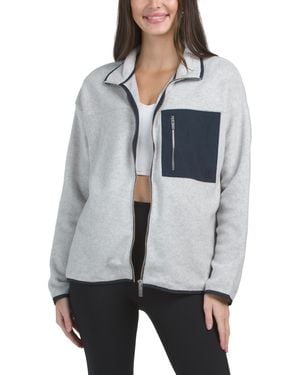 TJ Maxx Mallow Fleece Zip Up Jacket For Polyester - Gray