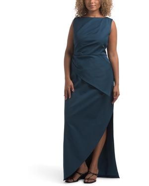 TJ Maxx Felix Sleeveless Column Gown For Polyester - Blue