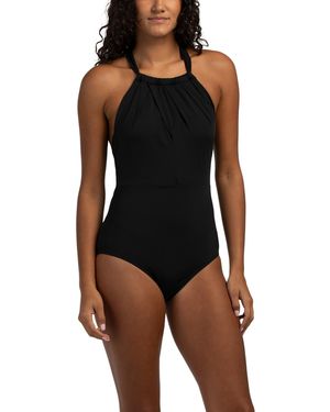 TJ Maxx High Line Tummy Control One-Piece Swimsuit For Nylon/Spandex - Black