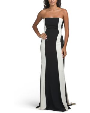 TJ Maxx Illusion Detail Gown For Spandex/Polyester - Black