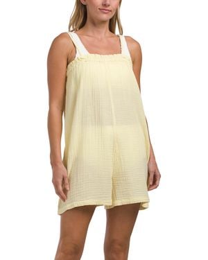 TJ Maxx Audrey Cover-Up Romper For Cotton - Natural