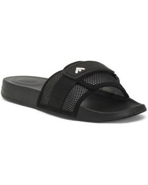 TJ Maxx Iqushion Adjustable Band And Resistant Knit Pool Slides For - Black
