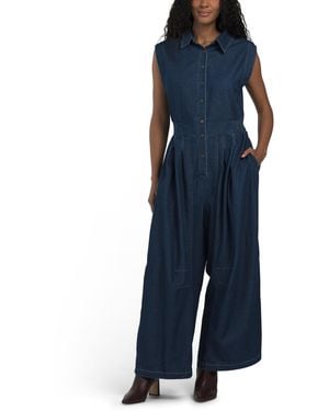 TJ Maxx Denim Wide Leg Jumpsuit For Cotton/Polyester/Rayon - Blue