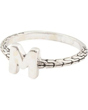 TJ Maxx Sterling Initial Bali Weave Ring - White