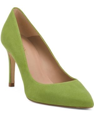 TJ Maxx Suede Floret Pointed Toe Closed Court Pumps For Leather/Suede - Green