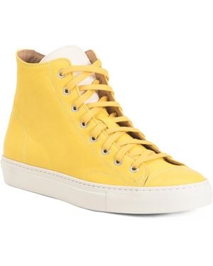 TJ Maxx Leather Pittsburg High Top Sneakers For - Yellow