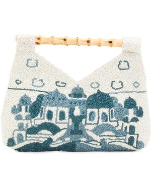 TJ Maxx Santorini Beaded Clutch For Leather - Blue