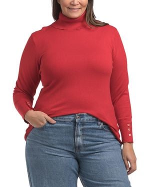 TJ Maxx Plus Turtleneck Sweater, Nylon/Rayon - Red