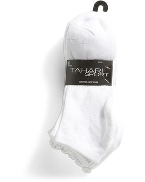 TJ Maxx 6Pk Lettuce Edge Half Cushion Socks For Spandex/Polyester - White