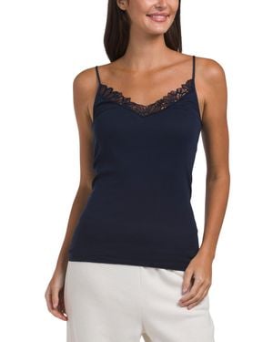 TJ Maxx Mercerized Cotton Blend Belina V-Neck Camisole For Cotton/Polyester - Blue