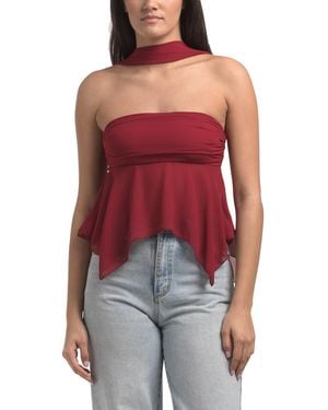 TJ Maxx Scarf Neck Tube Top For Spandex/Polyester - Red