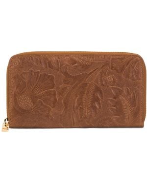 TJ Maxx Leather El Charro Print Continental Wallet, Leather - Brown