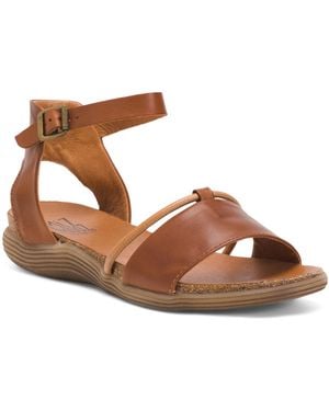 TJ Maxx Leather Marcie Flat Sandals For - Brown