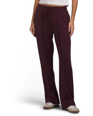 TJ Maxx Softlite Pintuck Wide Leg Pants With Drawcord And Pockets, Spandex/Modal/Polyester - Red