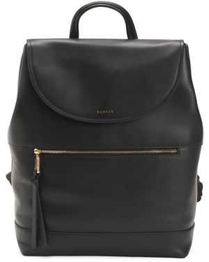 TJ Maxx Leather Albion Street Large Ziptop Backpack - Black