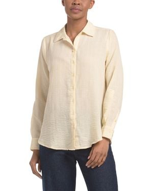 TJ Maxx Striped Long Sleeve Shirt For Polyester - Natural