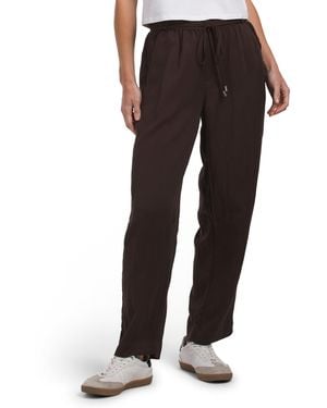 TJ Maxx Pull On Barrel Leg Pants For Nylon/Rayon - Black