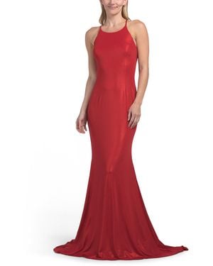 TJ Maxx Lace Up Back Gown For Polyester - Red