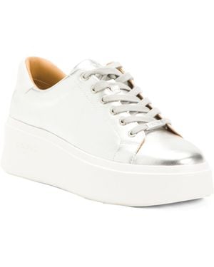 TJ Maxx Leather Hally Lace Up Sneakers For - White
