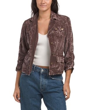 TJ Maxx Corduroy Folksy Jacket, Cotton - Purple