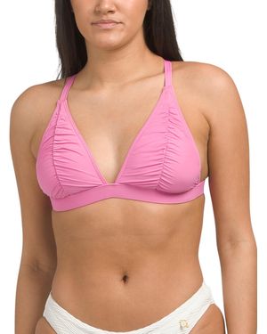 TJ Maxx Shirr Effect Halter Swim Top For Nylon/Spandex - Pink