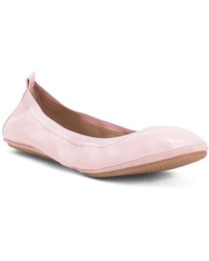 TJ Maxx Patent Leather Samara Foldable Ballet Flats For Leather/Suede - Pink