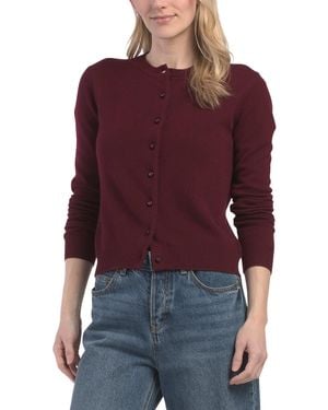 TJ Maxx Cashmere Bobble Button Cardigan - Red