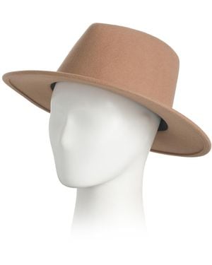 TJ Maxx Wool Blaine Geometric Crown Fedora For Wool - White