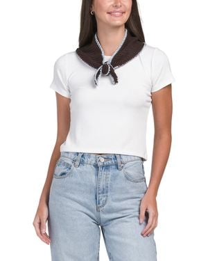 TJ Maxx Triangle Scarf For Polyester - White