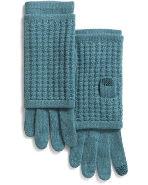 TJ Maxx Cashmere Waffle Stitch 3-In-1 Gloves For - Blue