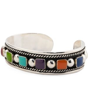 TJ Maxx Sterling Plated Multi Stone Cuff Bracelet - Metallic
