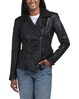 TJ Maxx Leather Tessa Jacket For Polyester/Leather - Black