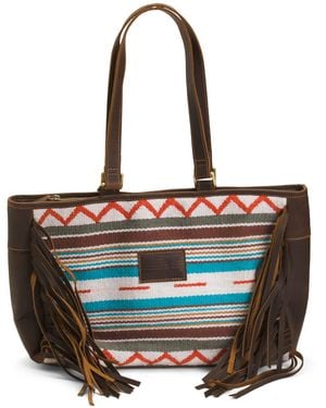 TJ Maxx Leather Aztec Front Tote For - Black
