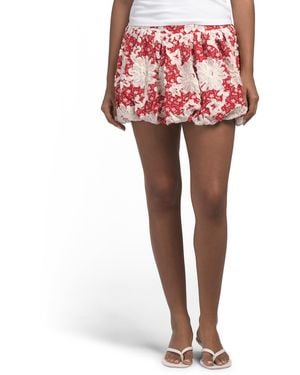 TJ Maxx Embroidered Bubble Hem Mini Skirt, Spandex/Cotton/Polyester