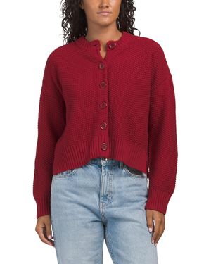 TJ Maxx Cotton Quinn Stitched Cardigan - Red