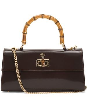 TJ Maxx Leather East West Top Handle Satchel For Leather - Brown