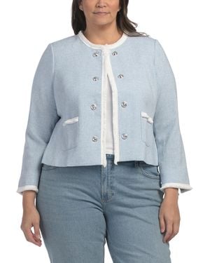TJ Maxx Plus Boucle Jacket, Polyester - Blue