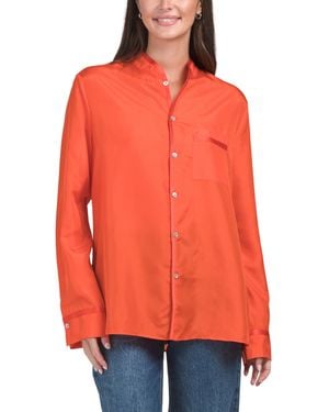 TJ Maxx Silk Shirt For - Orange