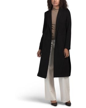 TJ Maxx Open Front Jacket, Spandex/Polyester/Suede - Black