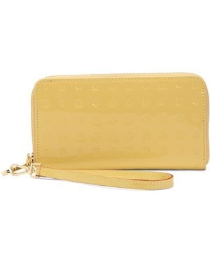 TJ Maxx Patent Leather Large Zip Around Wristlet Wallet, Leather - Yellow